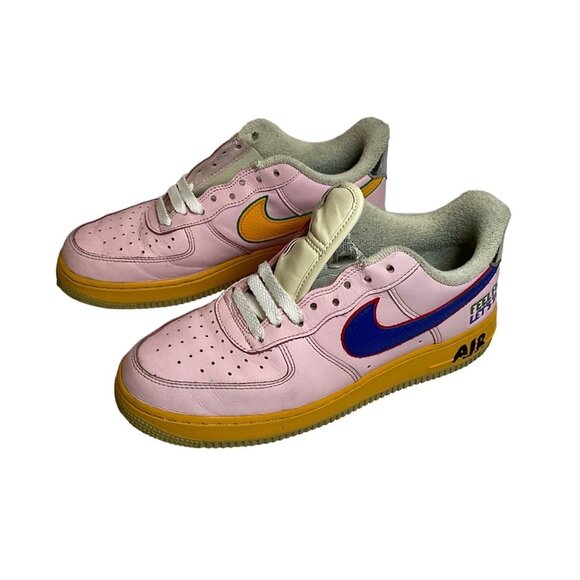 Nike Air Force 1 Low “Feel Free Let’s Talk” Multi-Colored Sneakers Pink Men’s 8 - Picture 4 of 14